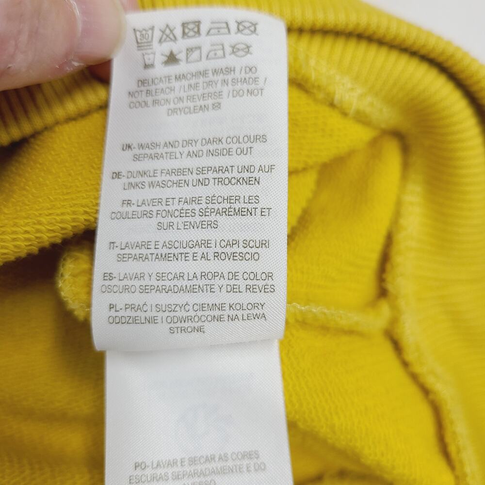 Boden Puff Sleeve Sweatshirt Mustard Yellow Ribbed Trim Feminine Casual 12 - Picture 12 of 13